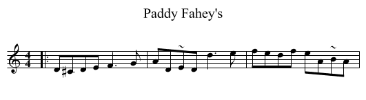 Paddy Fahey's - staff notation