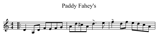 Paddy Fahey's - staff notation