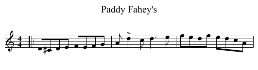 Paddy Fahey's - staff notation