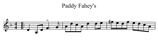 Paddy Fahey's - staff notation