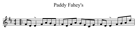 Paddy Fahey's - staff notation