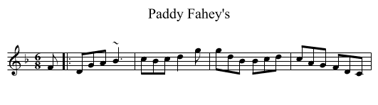 Paddy Fahey's - staff notation
