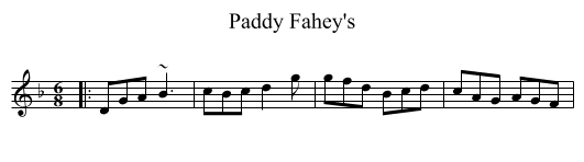 Paddy Fahey's - staff notation