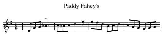 Paddy Fahey's - staff notation