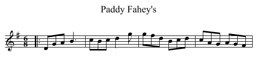 Paddy Fahey's - staff notation