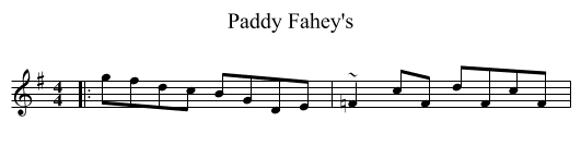 Paddy Fahey's - staff notation