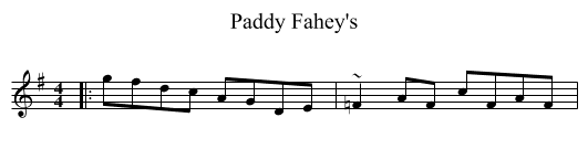Paddy Fahey's - staff notation