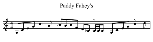 Paddy Fahey's - staff notation