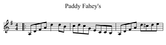 Paddy Fahey's - staff notation