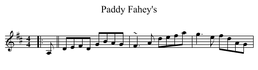 Paddy Fahey's - staff notation