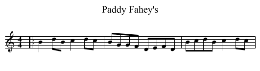Paddy Fahey's - staff notation