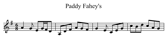 Paddy Fahey's - staff notation
