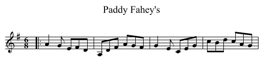Paddy Fahey's - staff notation
