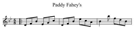 Paddy Fahey's - staff notation