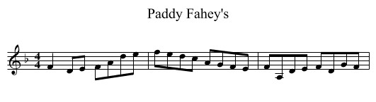 Paddy Fahey's - staff notation