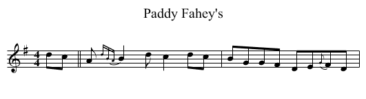 Paddy Fahey's - staff notation