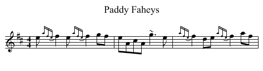 Paddy Faheys - staff notation