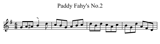 Paddy Fahy's No.2 - staff notation