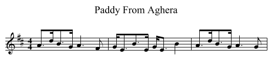 Paddy From Aghera - staff notation
