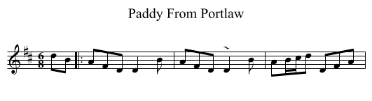 Paddy From Portlaw - staff notation