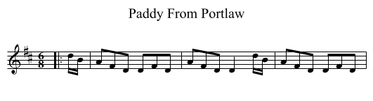 Paddy From Portlaw - staff notation