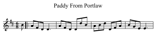 Paddy From Portlaw - staff notation