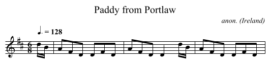 Paddy from Portlaw - staff notation