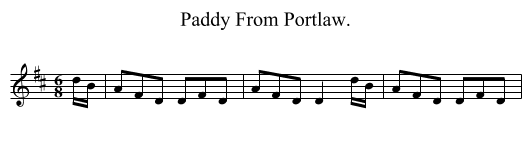 Paddy From Portlaw. - staff notation