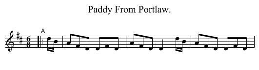 Paddy From Portlaw. - staff notation