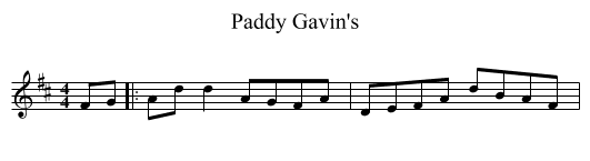Paddy Gavin's - staff notation