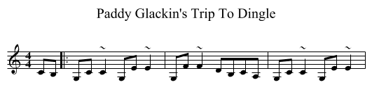 Paddy Glackin's Trip To Dingle - staff notation