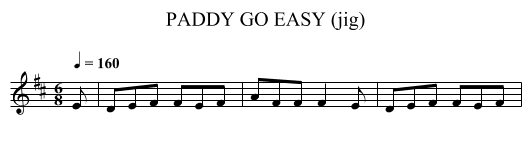 PADDY GO EASY (jig) - staff notation