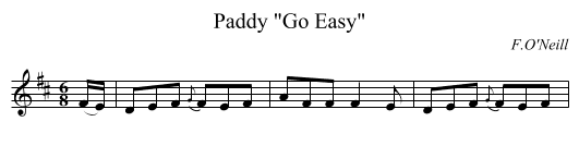 Paddy Go Easy - staff notation