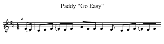 Paddy Go Easy - staff notation