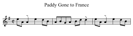 Paddy Gone to France - staff notation