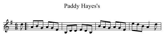 Paddy Hayes's - staff notation