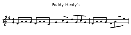 Paddy Healy's - staff notation