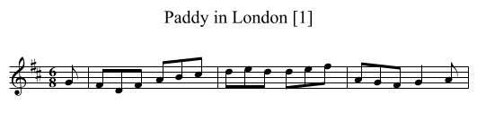 Paddy in London [1] - staff notation