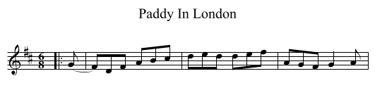 Paddy In London - staff notation