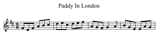 Paddy In London - staff notation