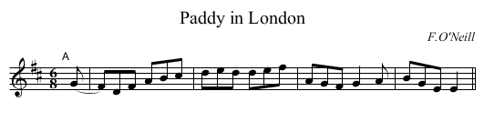 Paddy in London - staff notation