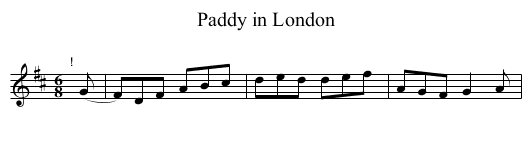 Paddy in London - staff notation