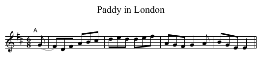 Paddy in London - staff notation