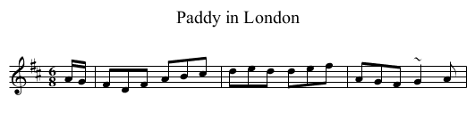 Paddy in London - staff notation