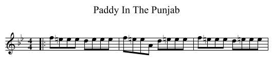 Paddy In The Punjab - staff notation