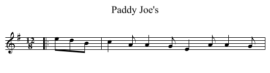Paddy Joe's - staff notation