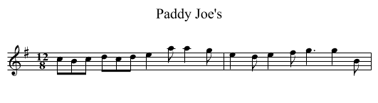 Paddy Joe's - staff notation