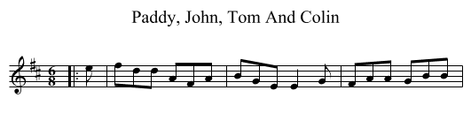 Paddy, John, Tom And Colin - staff notation