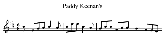 Paddy Keenan's - staff notation