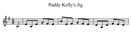 Paddy Kelly's Jig - staff notation